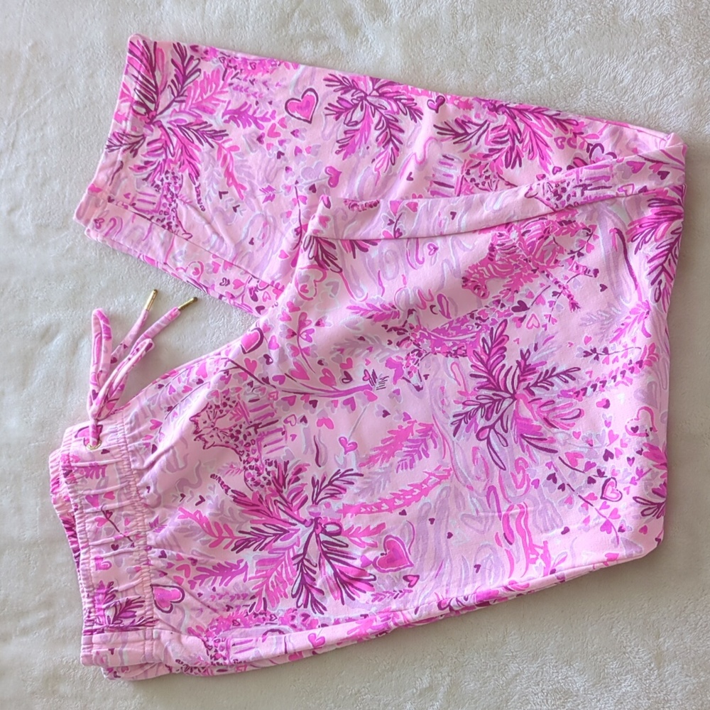 Lilly Pulitzer Emora Knit Pull-on Pants Jogger Pink Blossom Wild About You Small - Picture 15 of 16